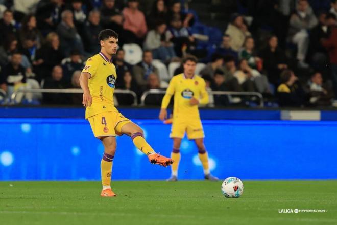 David Torres, ante el Dépor en Riazor.
