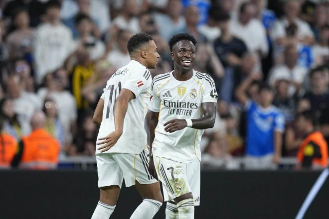 Vinicius Júnior y Kylian Mbappé, en el Real Madrid (Foto: Europa Press).