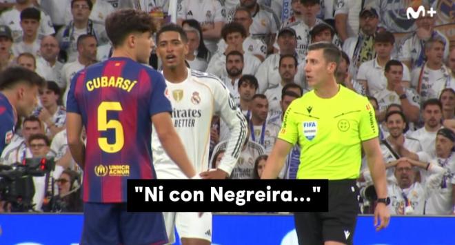 Jude Bellingham alude a Negreira en El Clásico. (Foto: Movistar Plus)