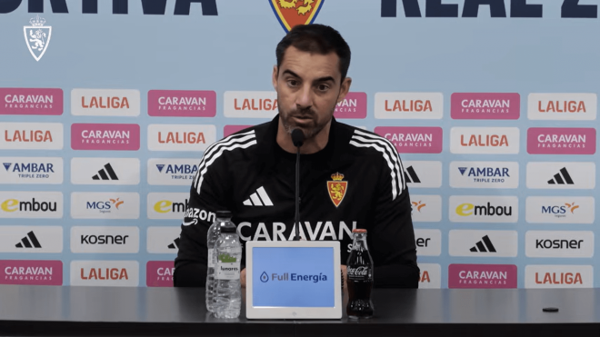 Rubén Sellés, en rueda de prensa del Real Zaragoza.