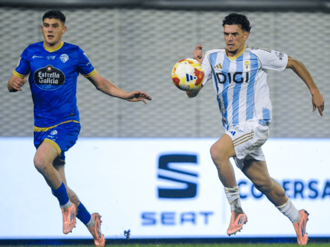 Javi López ante el Ourense. (Foto: RO)