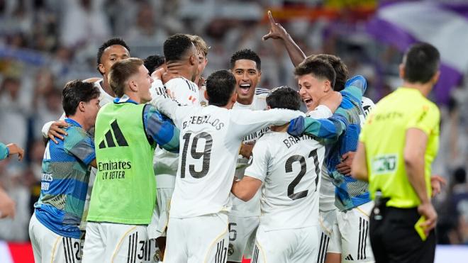 Los jugadores del Real Madrid celebrando la victoria contra el Barcelona (Fuente: Europa Press)