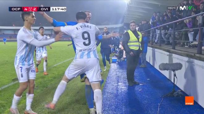 Fede Viñas en el Ourense-Real Oviedo (Movistar)