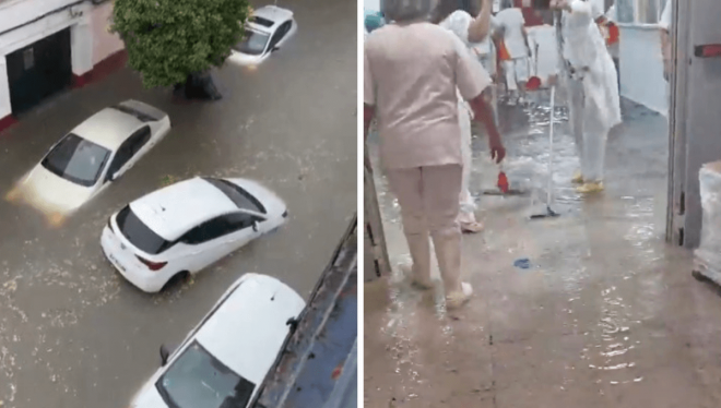 Los desperfectos que ha provocado la lluvia en Sevilla.
