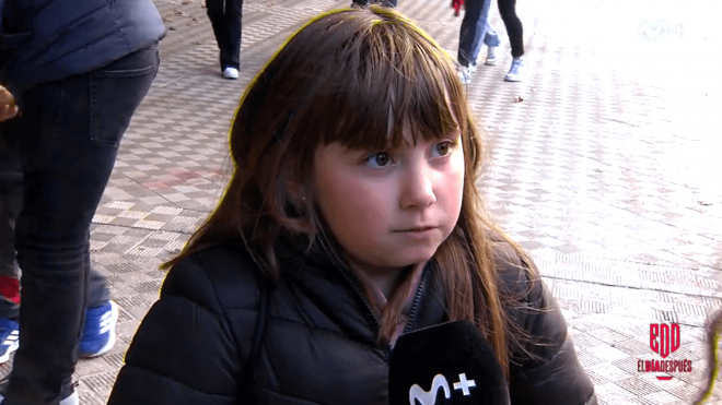 Nagore, la pequeña aficionada de Osasuna (Captura: Movistar).