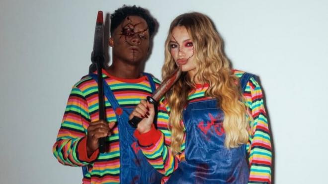 Endrick y su pareja, disfrazados de Chucky (Instagram)