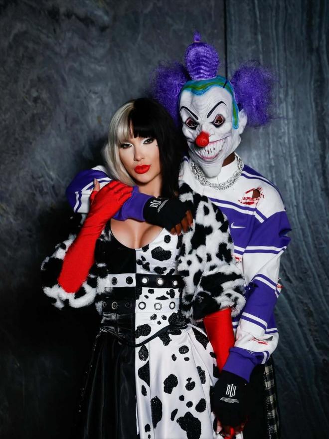 Virginia y Vinicius en Halloween (Instagram)