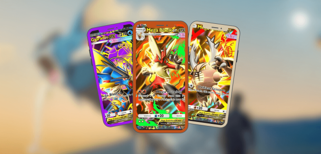 Gyarados, Blaziken y Pinsir, algunas de las primeras megaevoluciones de Pokémon Pocket.