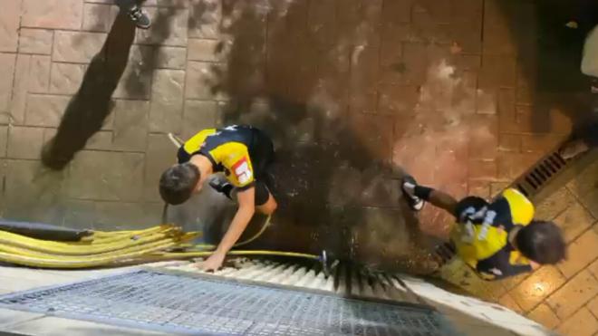 El detalle de los jugadores del Portugalete con sus botas.