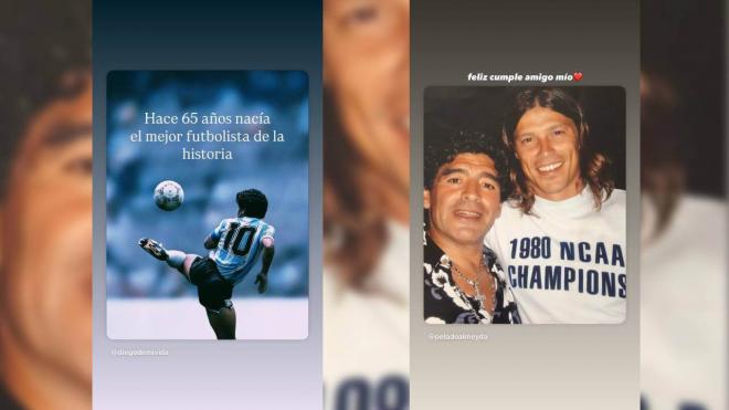 Almeyda recuerda a Maradona en su Instagram.