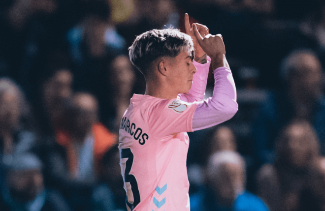 Óscar Marcos celebra su gol con el Celta (Foto: Celta).