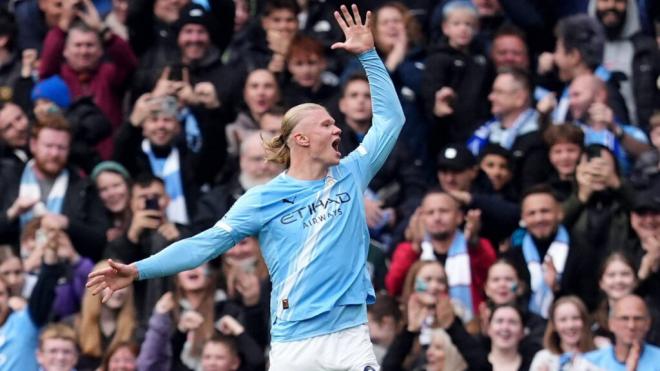 Erling Haaland celebrando un gol con el Manchester City (Cordon Press)