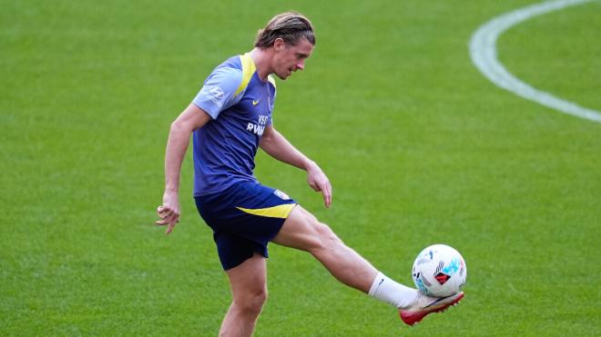 Conor Gallagher durante un entrenamiento del Atlético de Madrid (Fuente: Europa Press)