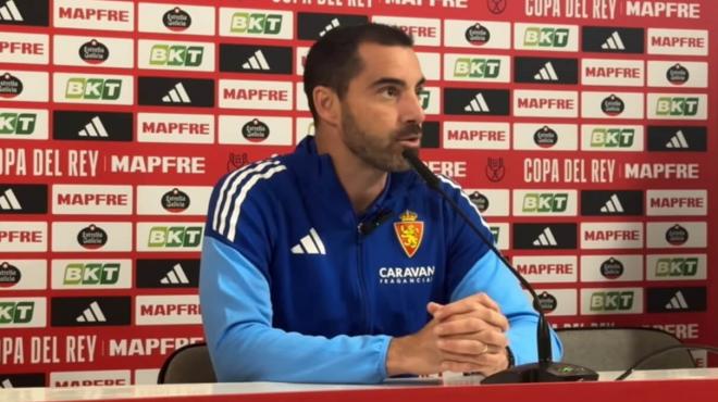 Rubén Sellés, en sala de prensa (Imagen: Real Zaragoza).