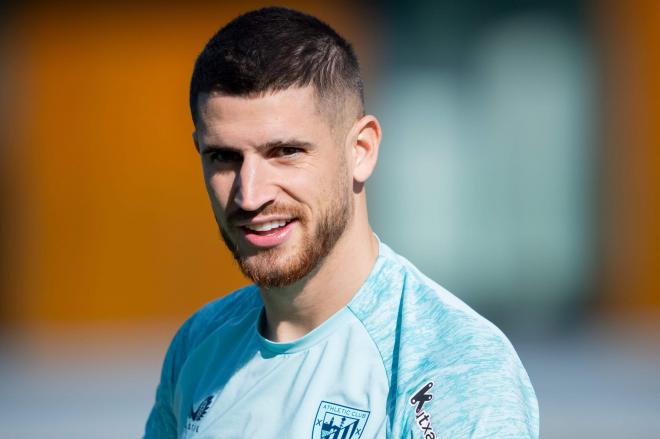 El navarro Oihan Sancet en un entrenamiento en Lezama (Foto: Athletic Club).