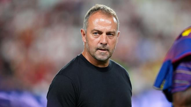 Hansi Flick durante un partido del FC Barcelona (Fuente: Europa Press)