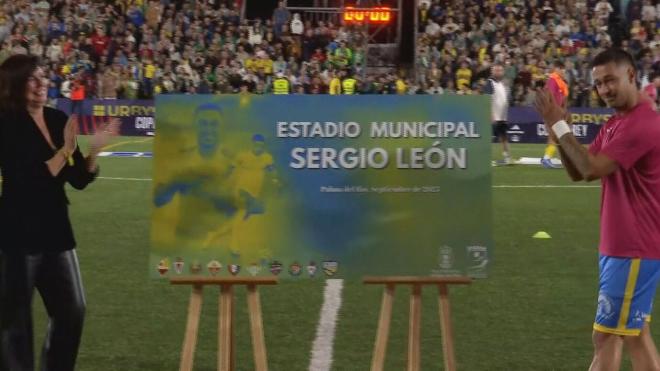 Sergio León, en la previa del Palma del Río - Betis.
