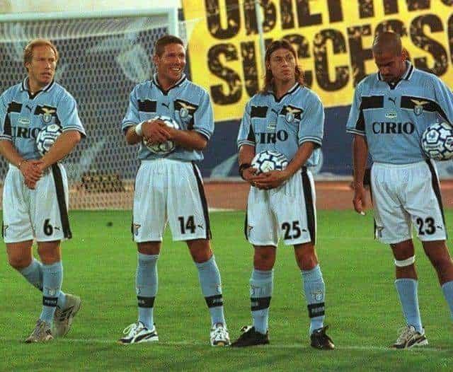 Simeone y Almeyda, en su etapa en la Lazio.