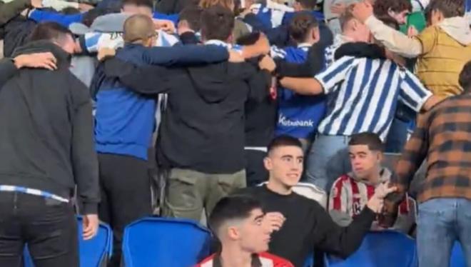 Aficionado del Athletic en la grada de Anoeta.