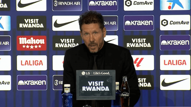 Diego Pablo Simeone, en sala de prensa.