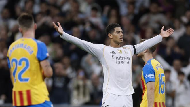 Bellingham celebra un gol en el Real Madrid-Valencia (EFE)