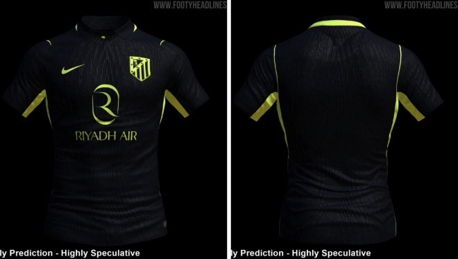 La predicción de la segunda camiseta del Atlético de Madrid 2026/2027 (Imagen: Footy Headlines).