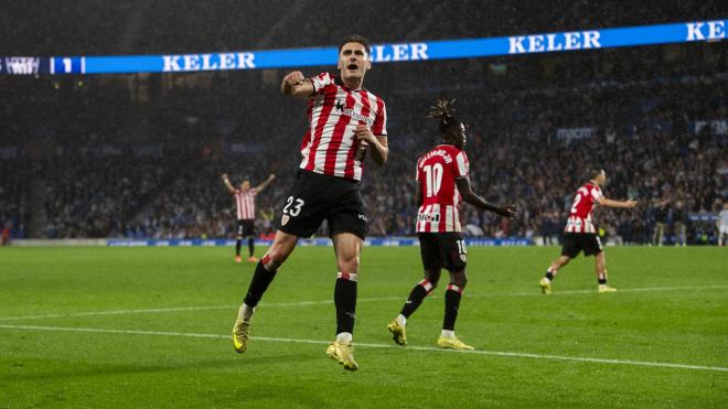 Gol de Robert Navarro ante la Real Sociedad en Anoeta (Foto: Athletic Club).