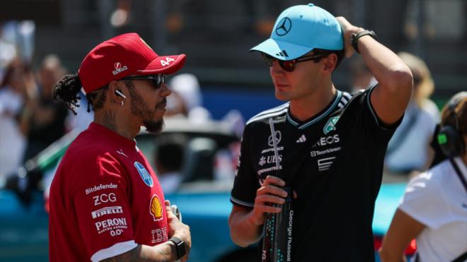 Lewis Hamilton y George Russell, durante el Gran Premio de México (Foto: Europa Press).
