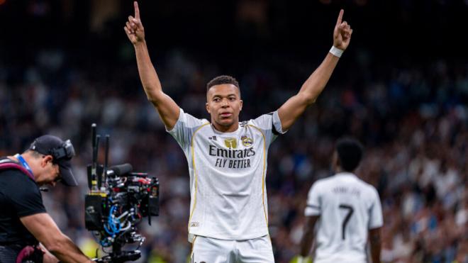 Kylian Mbappé celebrando un gol con el Real Madrid (Cordon Press)