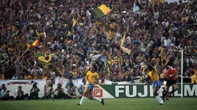 Brasil, jugando en el Benito Villamarín en el Mundial 82 (Foto: RBB).