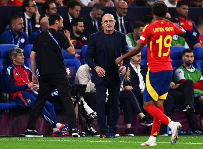 De la Fuente y Lamine Yamal durante la Eurocopa 2024 (Foto: Cordon Press)