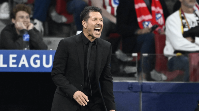 Diego Pablo Simeone, durante el Atlético-Union SG (Foto: Cordon Press).