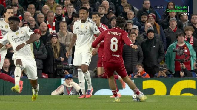 La polémica del Liverpool-Real Madrid. (Foto: Movistar Plus)