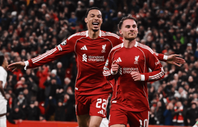 Alexis Mac Allister celebra su gol al Real Madrid. (Foto: LFC)