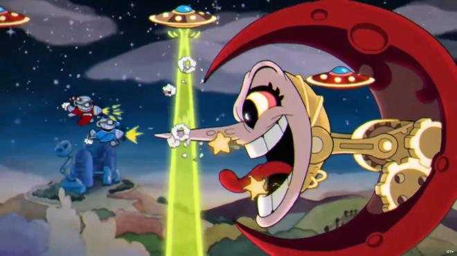 Cuphead, jugado con dos jugadores.