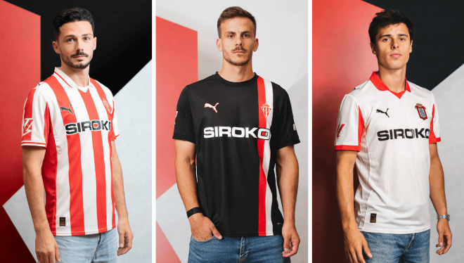 Las tres equipaciones del Sporting (Foto: RSG).