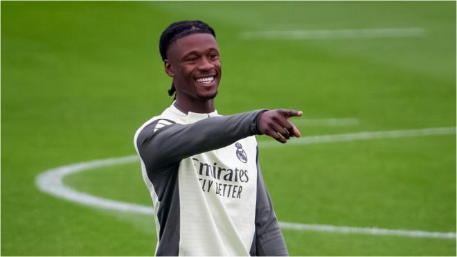 Camavinga en un entrenamiento con el Real Madrid (Cordon Press)