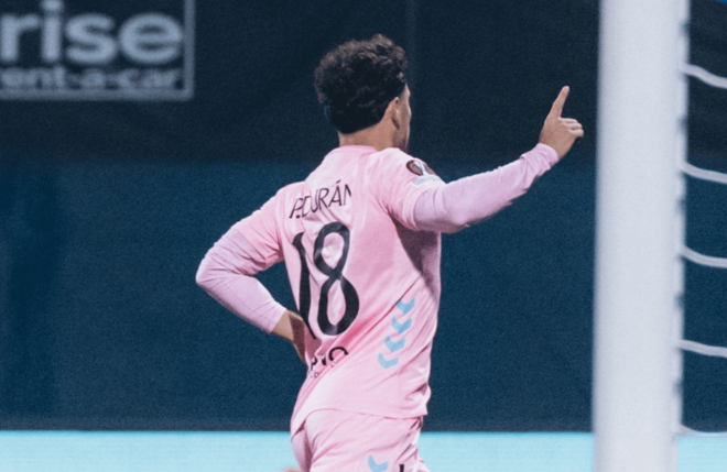 Pablo Durán celebra su gol al Dinamo Zagreb (Foto: Celta).