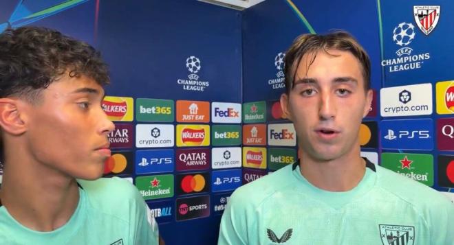 Asier Hierro y Selton Sued atienden a los medios oficiales del Athletic.