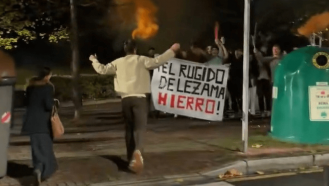 Recibimiento a Asier Hierro en Basauri.