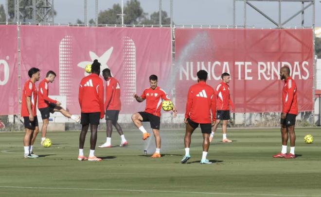 Alfon, en el entrenamiento de este viernes (Foto: Kiko Hurtado).