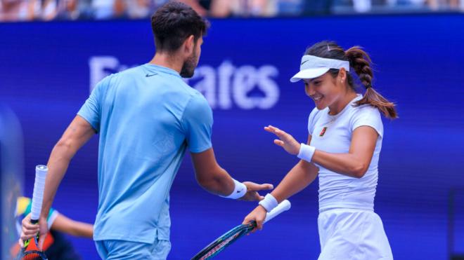 Carlos Alcaraz y Emma Raducanu en Estados Unidos (Europa Press)