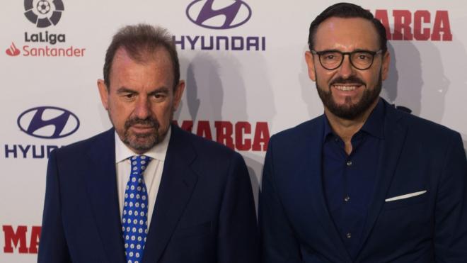 Ángel Torres y José Bordalás, Presidente y entrenador del Getafe CF (Foto: CordonPress).