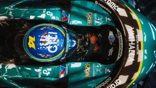 Fernando Alonso, en Brasil (Foto: Aston Martin).