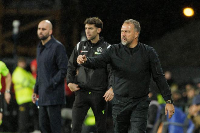 Hansi Flick, durante el Celta-Barcelona (Foto: LaLiga).