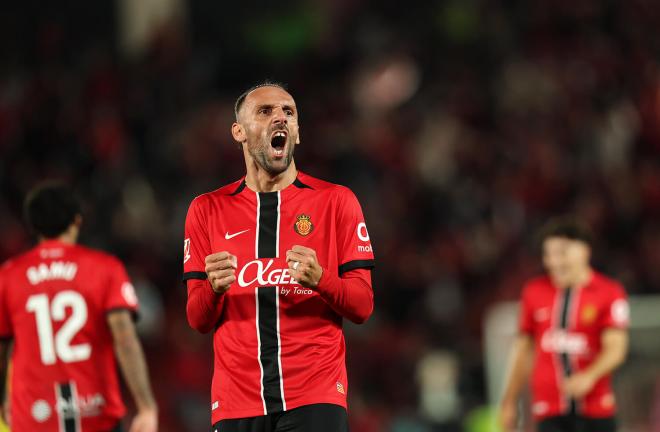 Muriqi celebra su gol en el Mallorca-Getafe (Foto: LaLiga).