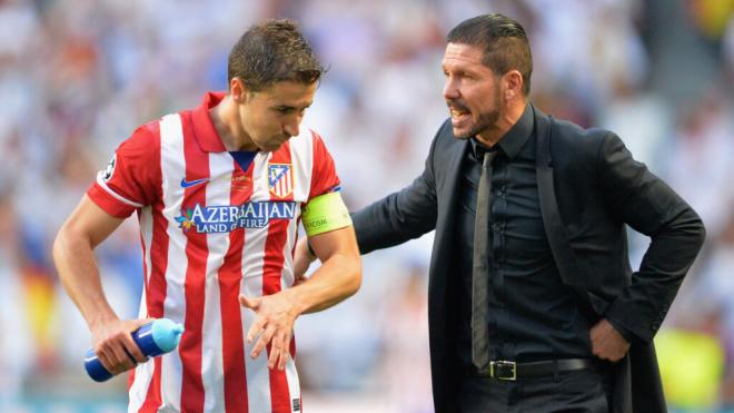 Gabi y Simeone en un partido del Atlético de Madrid (Getty)
