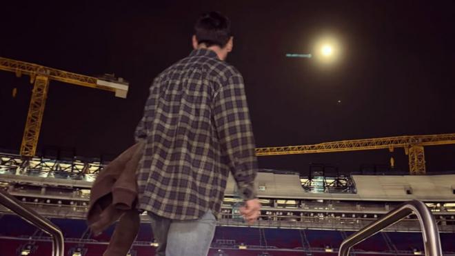 Leo Messi en las obras del Camp Nou (Instagram)
