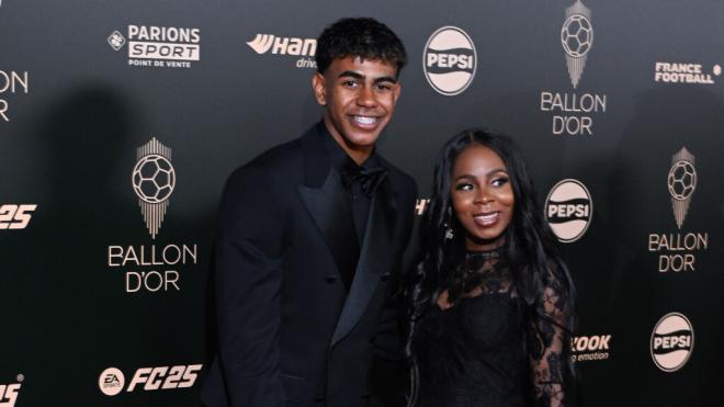 Lamine Yamal y Sheila Ebana en un evento (Europa Press)