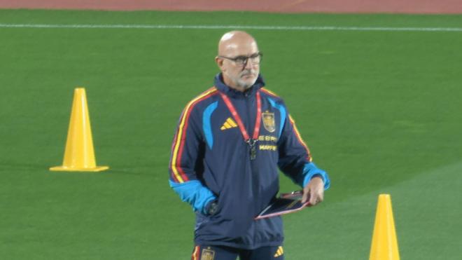 De la Fuente en el entrenamiento de la Selección Española
